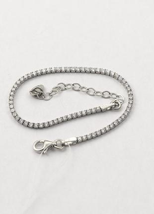 Теннисный браслет с белыми камнями