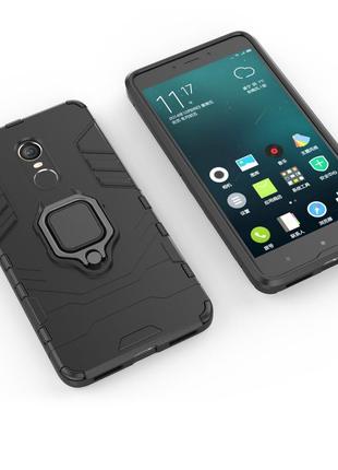 Чохол ring case для xiaomi redmi note 4x / note 4 global / note 4 броньований бампер з кільцем чорний4 фото