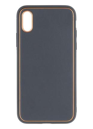 Чехол leather gold with frame without logo для iphone x/xs  pink7 фото