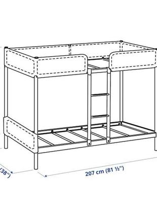 Ікеа каркас 2-ярусного ліжка tuffing туффінг, 002.392.333 фото