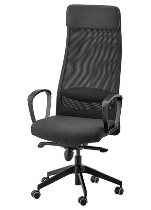 Кресло офисное ikea markus темно-серый1 фото