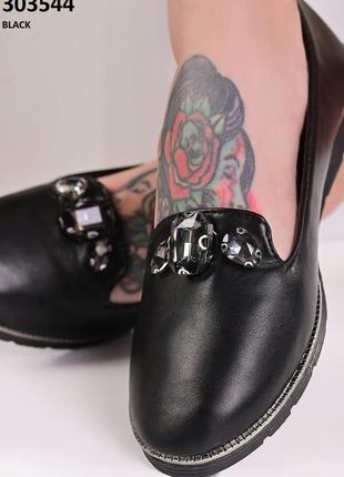 Балетки женские чёрные туфли