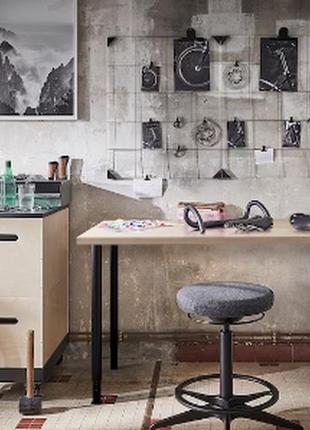 Lagkapten/olov письменный стол, дуб белый/черный, 120х60 см, 794.169.06