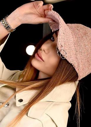 Кепка жіноча бейсболка в'язана демісезонна