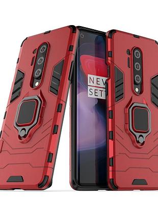 Чохол ring case для oneplus 8 pro броньований бампер з кільцем червоний