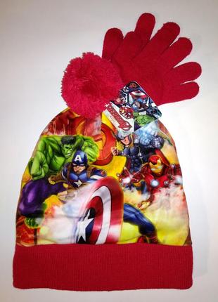 Отличное качество! комплект шапка и перчатки marvel avengers 52 542 фото