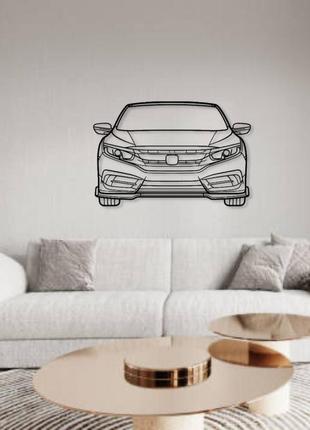 Авто honda civic 2016, декор на стіну з металу