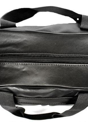 Шкіряна чорна спортивна сумка для тренувань. сумка для спортзалу, подорожей8 фото