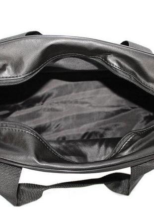 Шкіряна чорна спортивна сумка для тренувань. сумка для спортзалу, подорожей9 фото