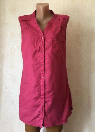 Лляна сорочка ( безрукавка) , блузка tu 48-50 р.