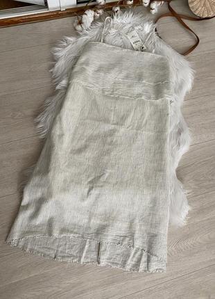 Льняное платье в полоску от zara