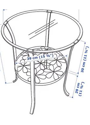 Стіл журнальний klingsbo чорне/прозоре скло,49х62 см4 фото