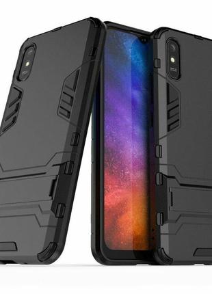 Чохол fiji hybrid для xiaomi redmi 9a бампер з підставкою чорний