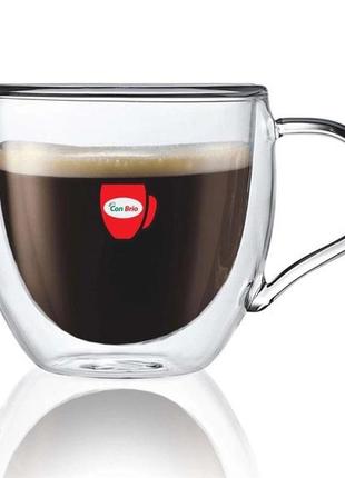 Набір чашок з подвійними стінками con brio cb-8625-2, 2 шт, 250 мл, подвійна склянка для кави3 фото