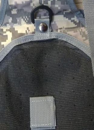 Тактическая армейская сумка борсетка на одной лямке, пиксель.8 фото