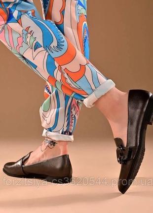 Туфли женские стальные чёрные  осень весна4 фото