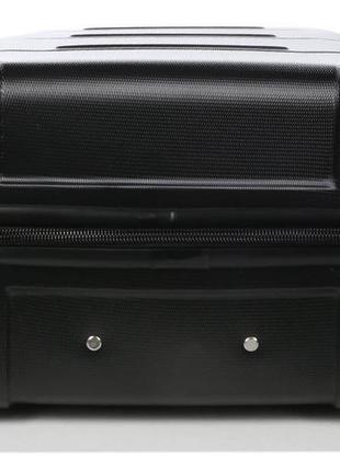 Велика міцна дорожня валіза на 4 колесах пластикова чорна розмір l madisson валіза чотириколісна чемодан на колесах6 фото