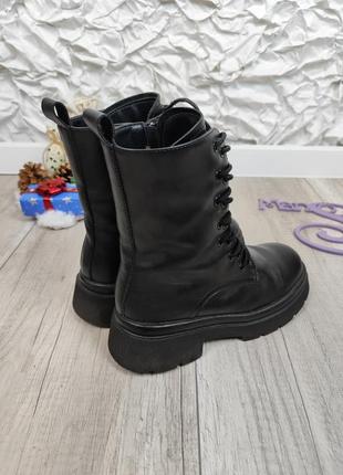 Женские зимние кожаные ботинки чёрные размер 374 фото