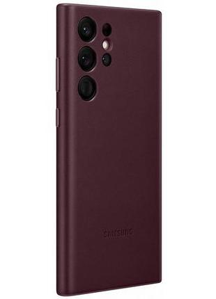 Чехол кожаный оригинальный leather cover ef-vs908leegru для samsung galaxy s22 ultra (6.8") burgundy2 фото