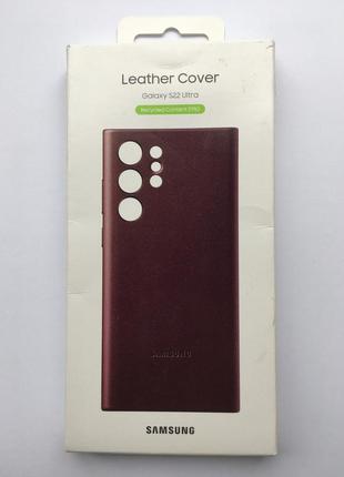 Чехол кожаный оригинальный leather cover ef-vs908leegru для samsung galaxy s22 ultra (6.8") burgundy4 фото