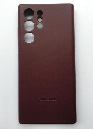 Чехол кожаный оригинальный leather cover ef-vs908leegru для samsung galaxy s22 ultra (6.8") burgundy6 фото