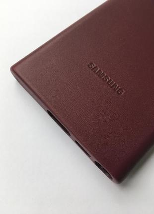 Чехол кожаный оригинальный leather cover ef-vs908leegru для samsung galaxy s22 ultra (6.8") burgundy8 фото