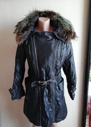 Пуховик черный пух натуральный