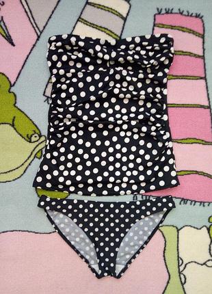 Танкини купальник бандо горох