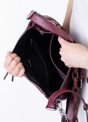 Шкіряна жіноча сумка крос-боді на плече італійського бренду polina&eiterou.4 фото