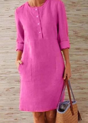 Платье из смеси льна