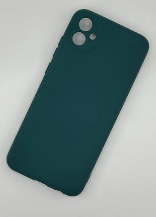 Силиконовый чехол для samsung a04e (a042) soft silicone case full тёмно-зелёный (бампер)