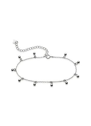 Браслет серебряный с шариками, размер 16,5 см x 0,1 см, вес: 1.90 г