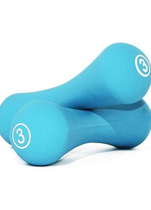 Гантели неопреновые liveup neoprene dumbbell 2х3кг голубой (пара)