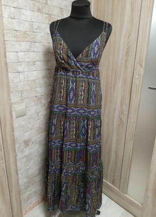 Платье сарафан макси длины с оборками