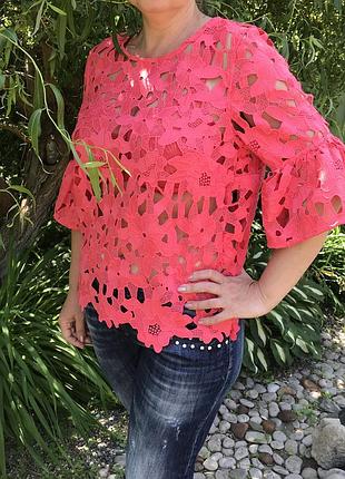 Шикарная ажурная блуза из крупного кружева!