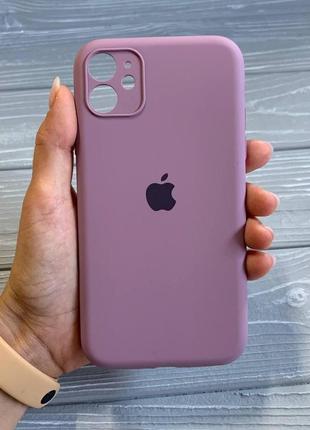 Чохол накладка для iphone 11 із захистом камери всередині мікрофібра lilac pride