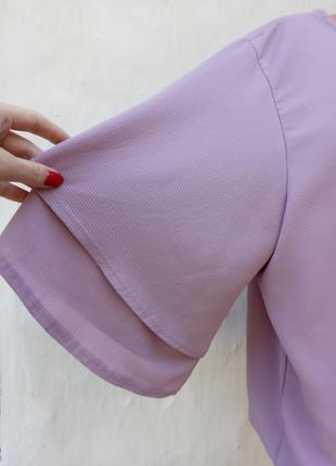 Лёгкая красивая базовая фактурная сиреневая 🍭 блуза oversize quiz.3 фото