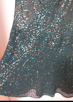 Шелковое платье сарафан с пайетками3 фото