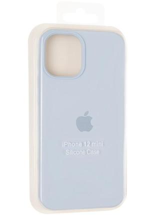 Чехол silicone case для iphone 12 pro max c закрытим низом внутри микрофибра lilac лиловый