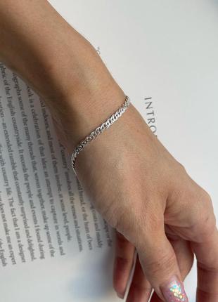 Серебряный браслет красивое плетение, нона, мона ліза, двойное плетение
