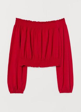 Короткий топ з відкритими плечима від h&m