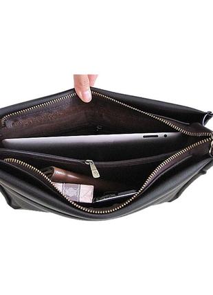 Мужская сумка через плечо polo videng барсетка сумка-планшет часы в подарок коричневый6 фото