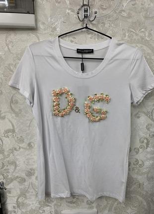 Футболка d&g біла футболка натуральна футболка