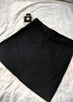 Короткая мини юбки черная джинсовая5 фото