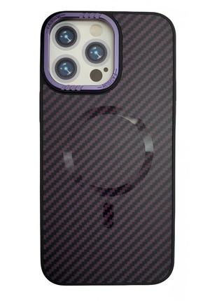 Чехол carbon armor case with magsafe — iphone 13 pro — purple