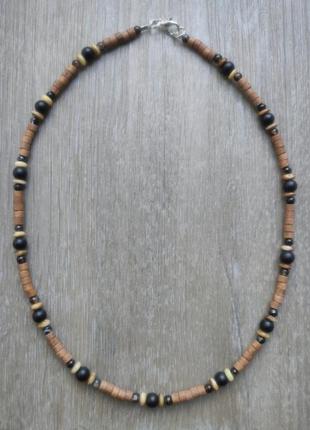 Тренд еко чокер, кольє, намисто, підвіска, буси, коралі, натуральний камінь (агат), слонова кістка, кокос, чоловічий, в етно, бохо стилі, етніка