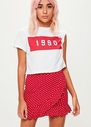 Красная мини юбка в горошек missguided polka dot5 фото