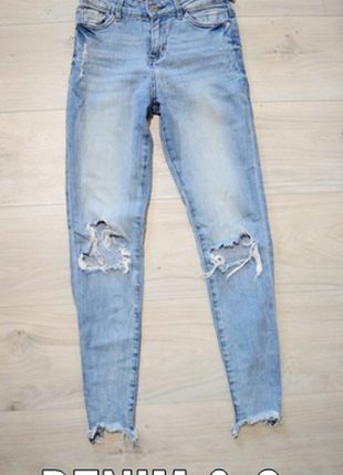 Рваные джинсы коленки с дырками деним denim размер 6, хс, с