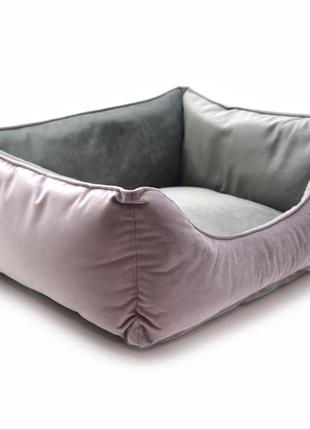 Лежак для котів і собак zoo-hunt бартон прямокутний рожевий №2 40х50х22 см
