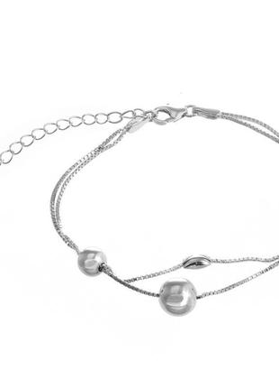 Браслет серебряный с шарами, б2/422